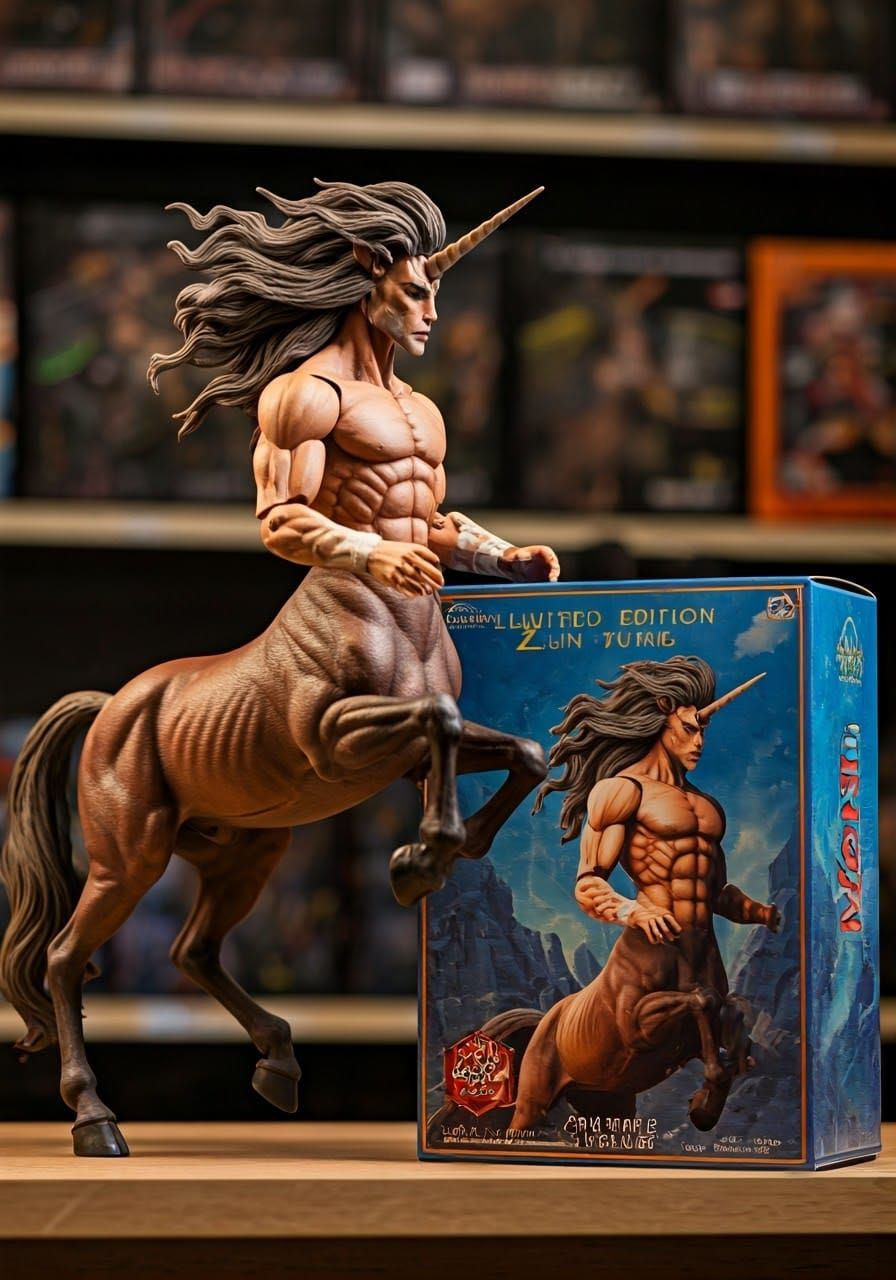 Highly Detailed Centaur Action Figure in Photorealistic Styl...