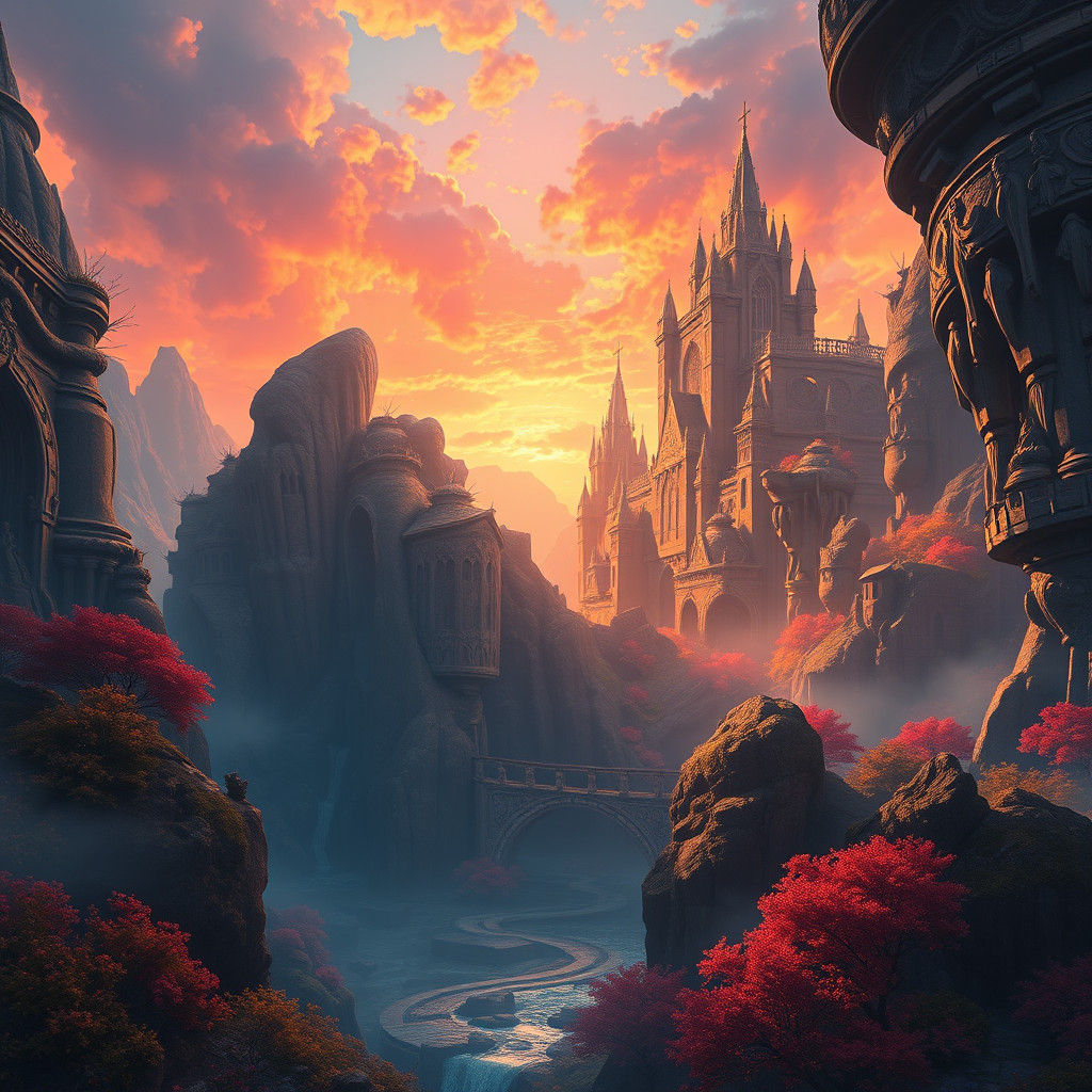 Detailed Fantasy Landscape Art in 8K Resolution