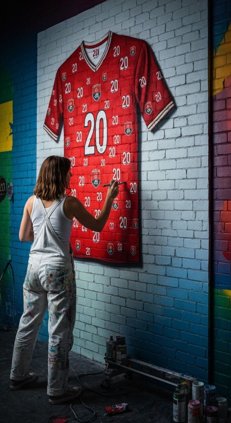 Hyperrealistic Mural of Jersey by Female Artist