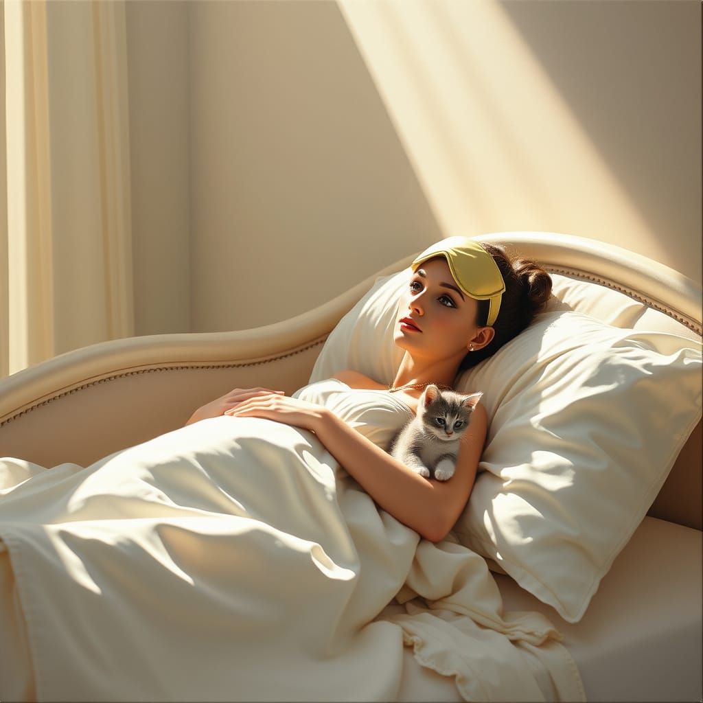 Ethereal Audrey Hepburn Dreamscape in Surrealist Style