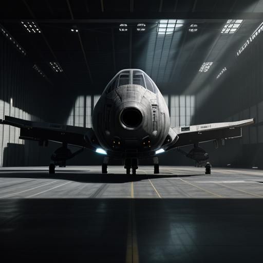 Astronaut in Abandoned Hangar: Photorealistic 3D Rendering