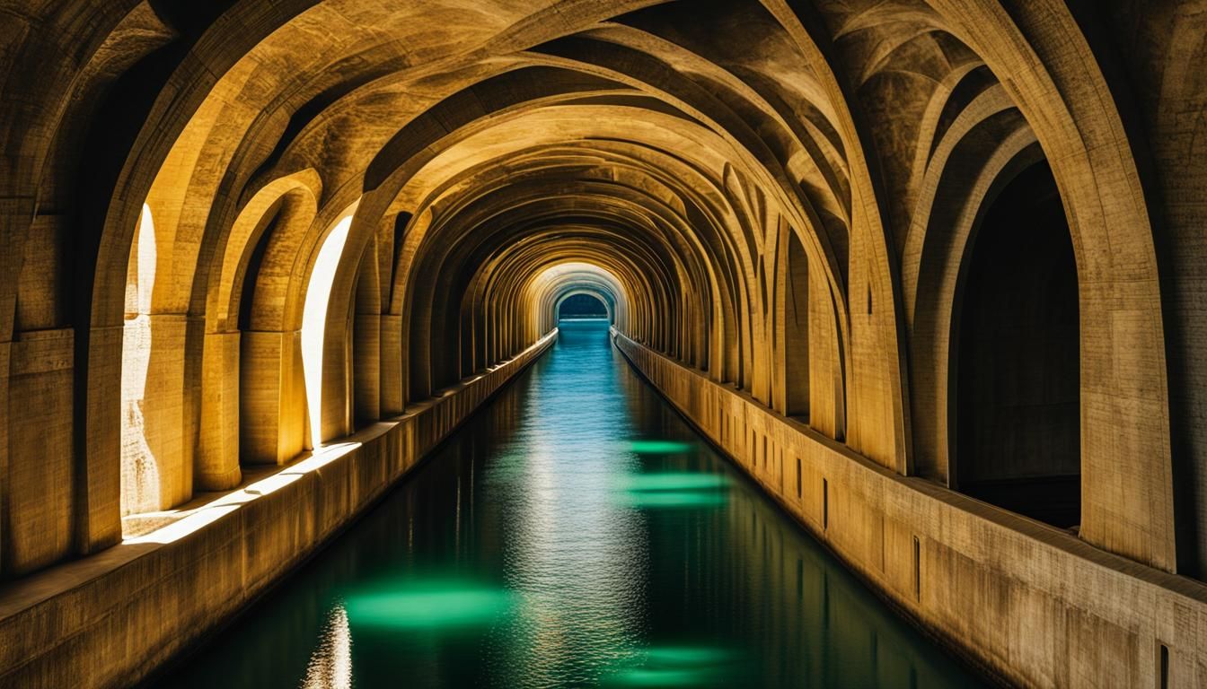 Steampunk Marble Viaducts: Life's Journey in Stone