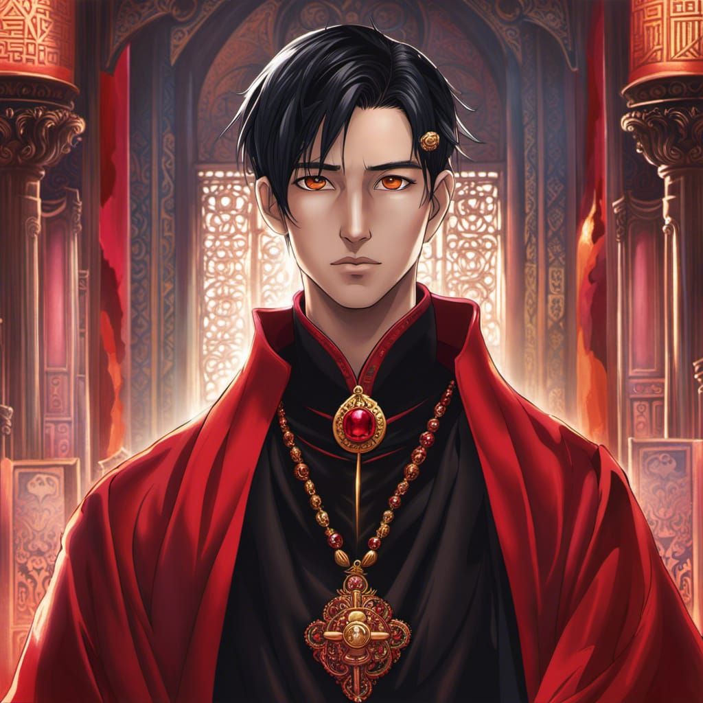 Anime Portrait of Man in Priest Robes