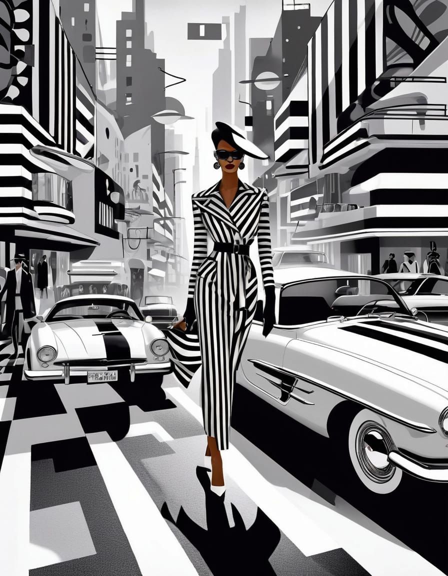 Bold Black-and-White Stripes Create Urban Rhythm