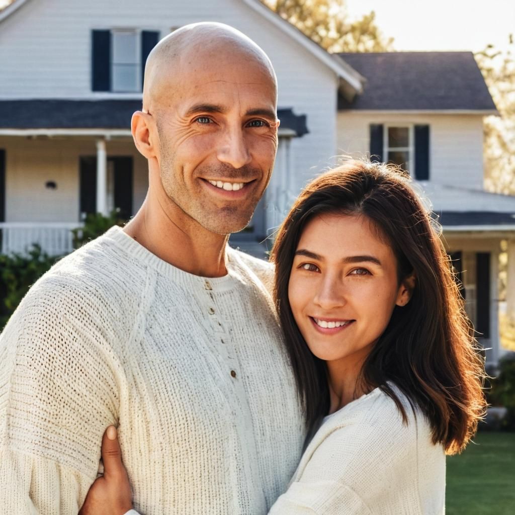 Embracing Couple in Golden Hour Light