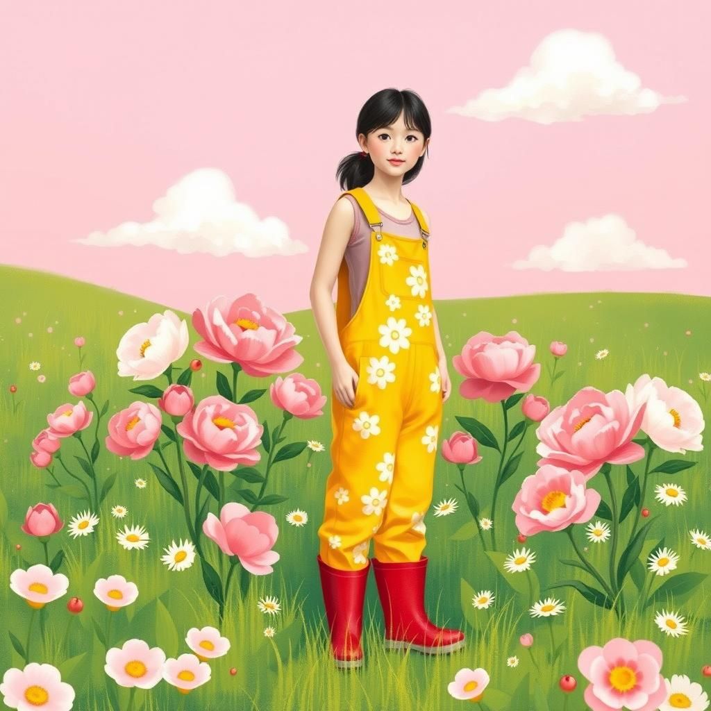 Retro colors, minimalistic details, pastel gouache, flowers ...