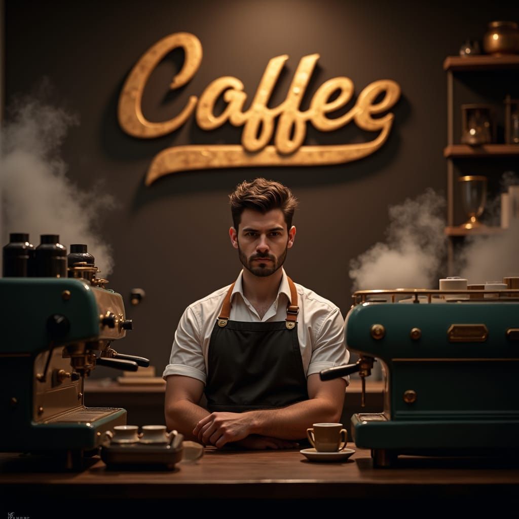 Sarcastic Barista in Moody Coffee Shop