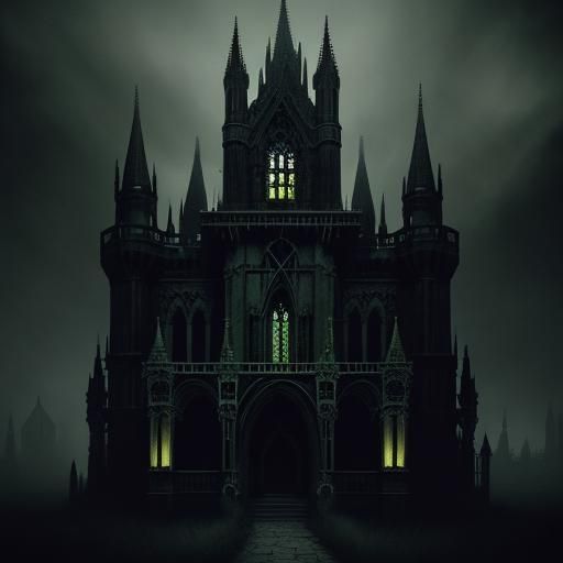Gothic Skull Castle in Dark Fantasy Style