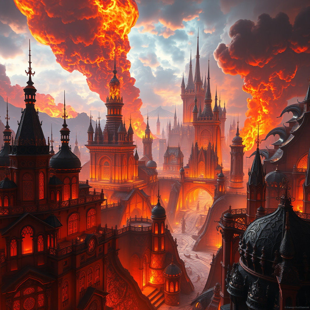 Inferno Metropolis: A Realm of Fire and Magic