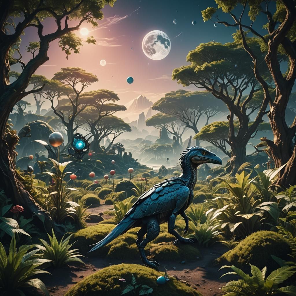 Eco-Friendly Futuristic World with Magical Creatures