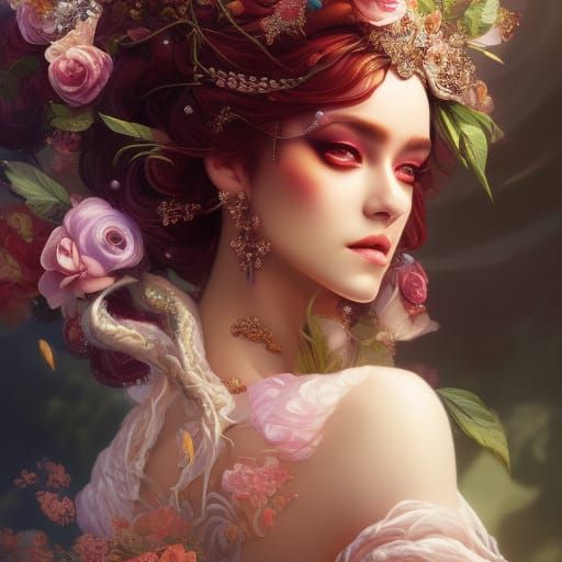 Summer Goddess Portrait in Digital Art Style