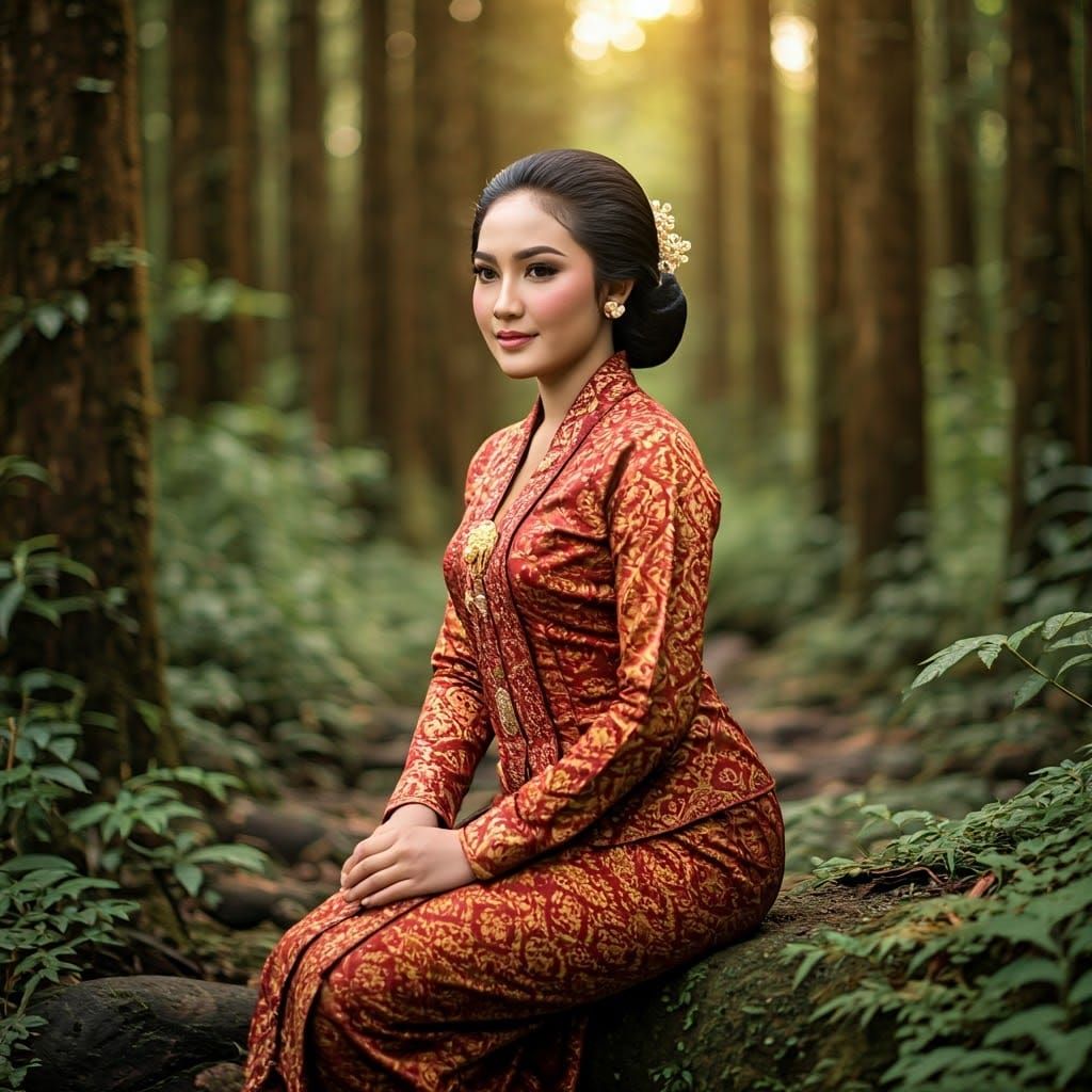 Indonesian Bride in Sundanese Dress: Golden Hour Photoshoot