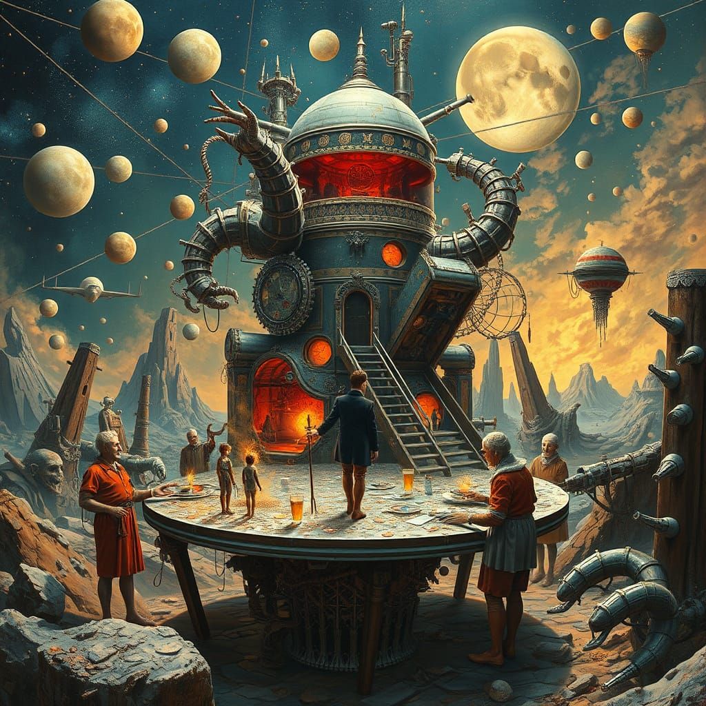 Surreal Sci-Fi Soup Artwork as Digital Art