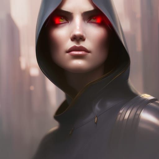 Hooded Sith Portrait in Cyberpunk Style