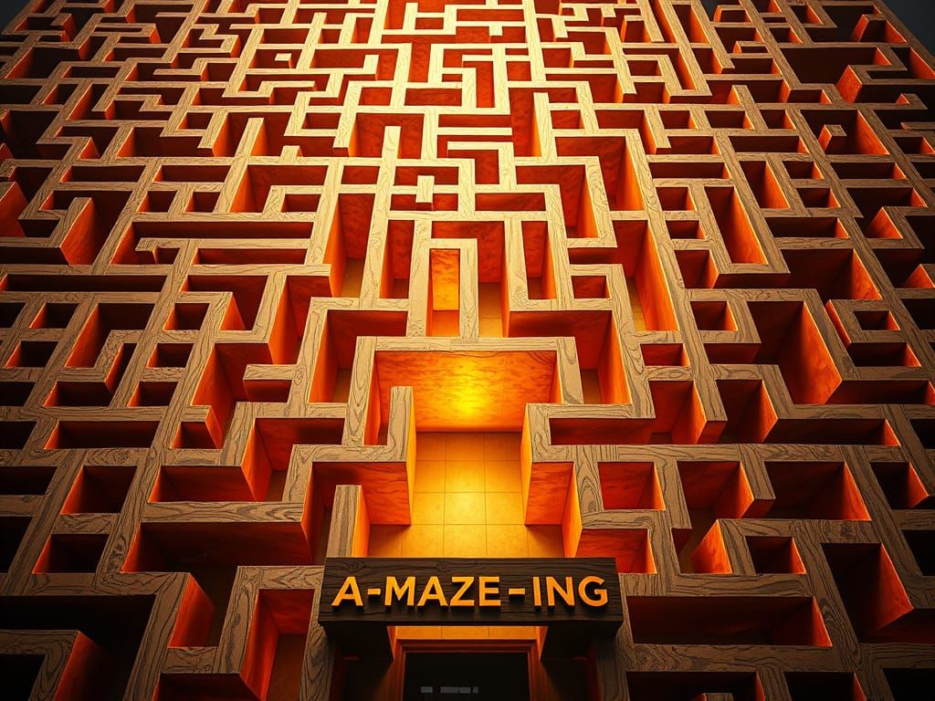 Golden Maze: Geometric Architectural Photography in 8K