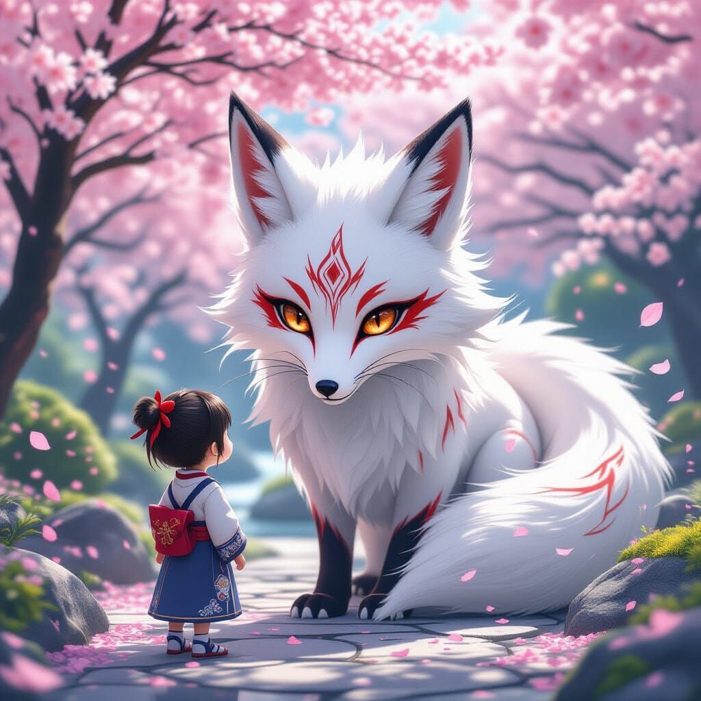 The magic fox and the child