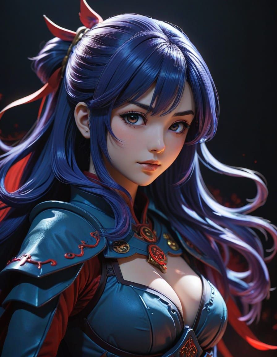 Mahō Shōjo Anime Art in Cel-Shaded Style