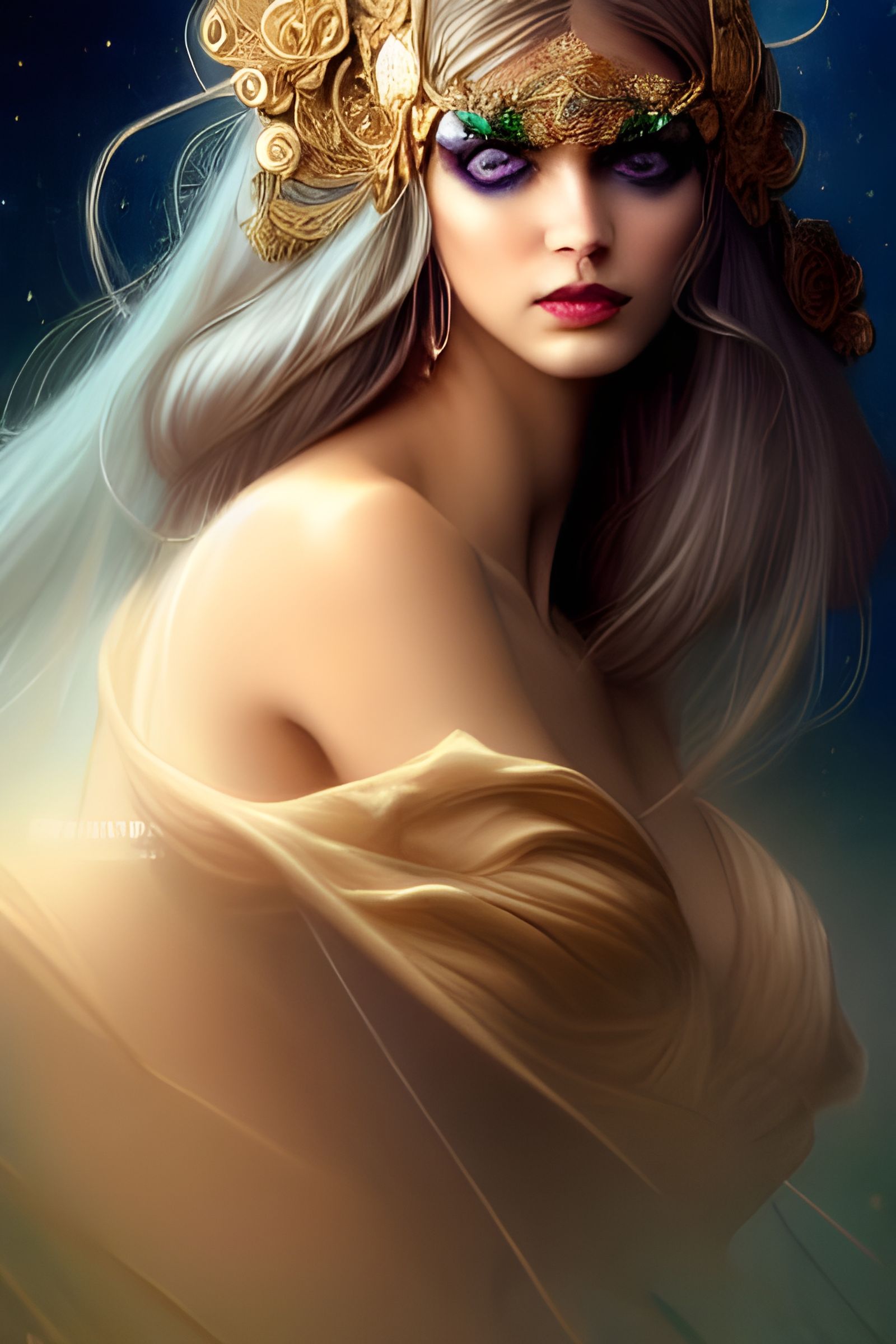 Woman with Emerald Eyes in Illustrious Lighting