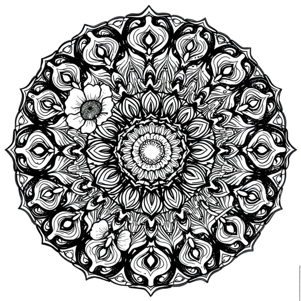 Vincent van Gogh-Inspired Mandalas in Expressive Black and W...