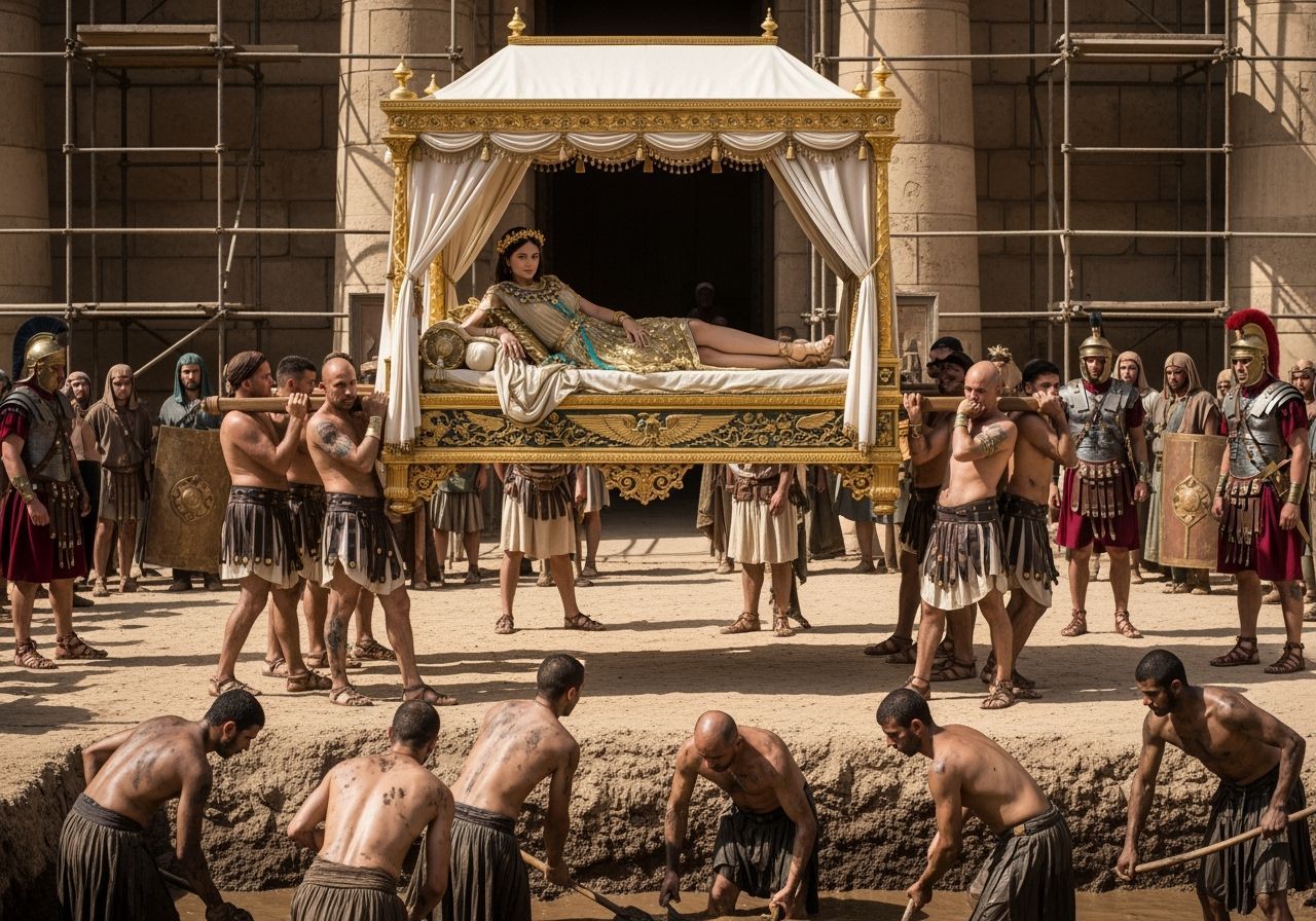 Empress Messalina Oversees Slaves in Ancient Egypt