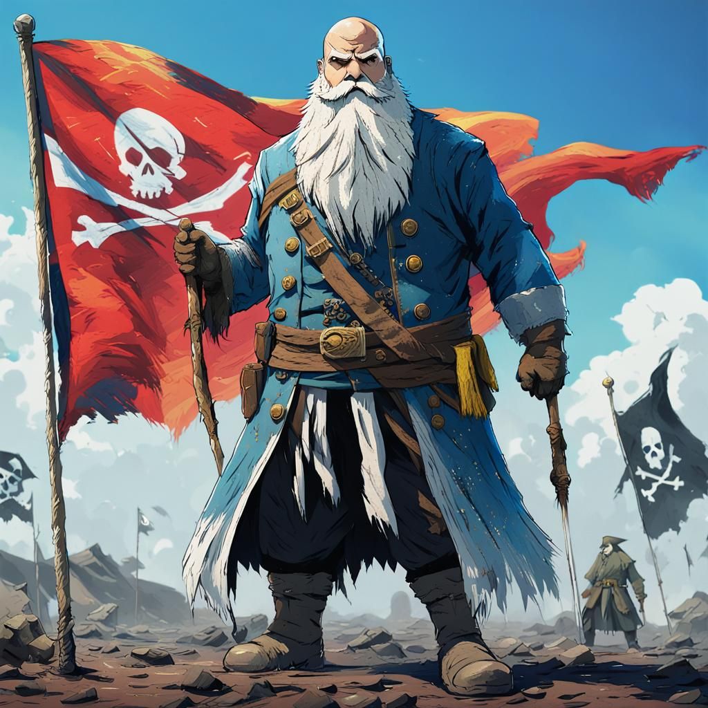 Anime Pirate Leader in Desolate Battlefield