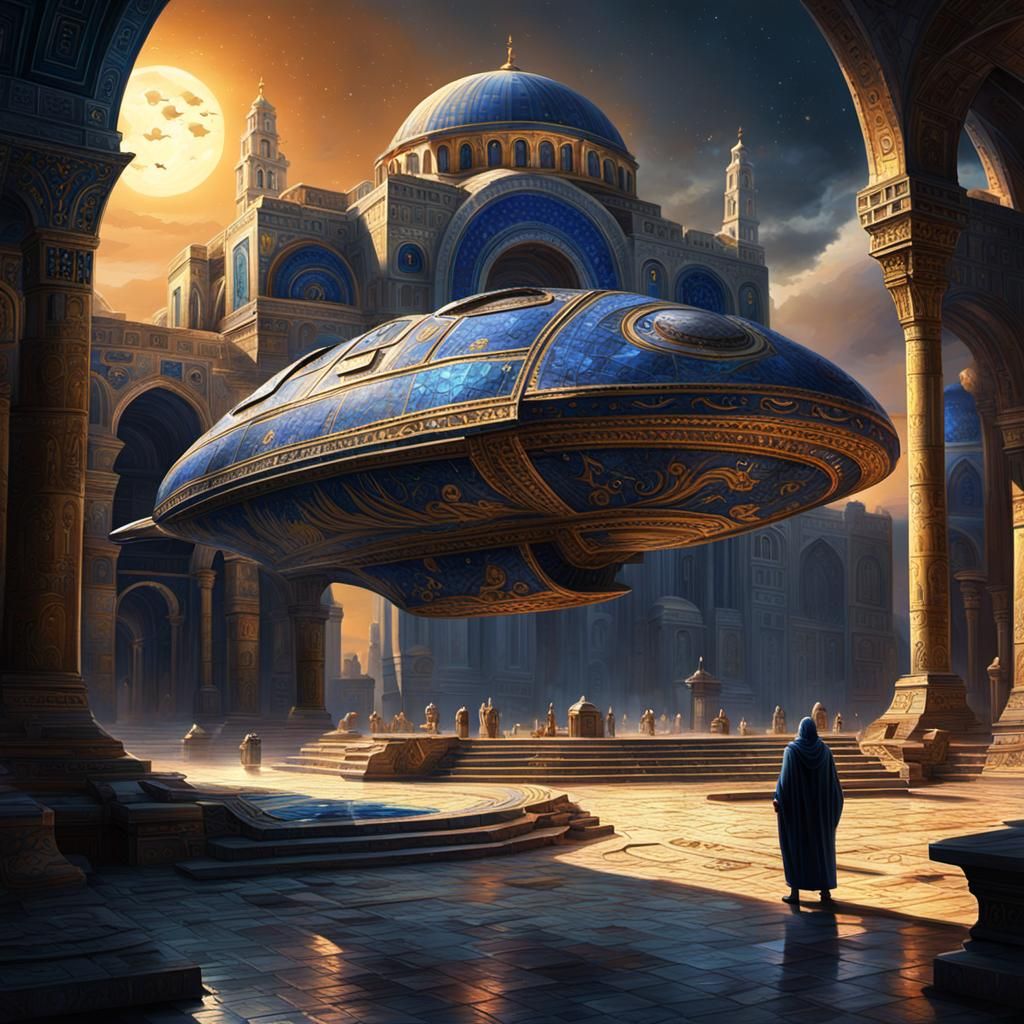 Sci-Fi Spaceship Landing in Ancient Byzantium