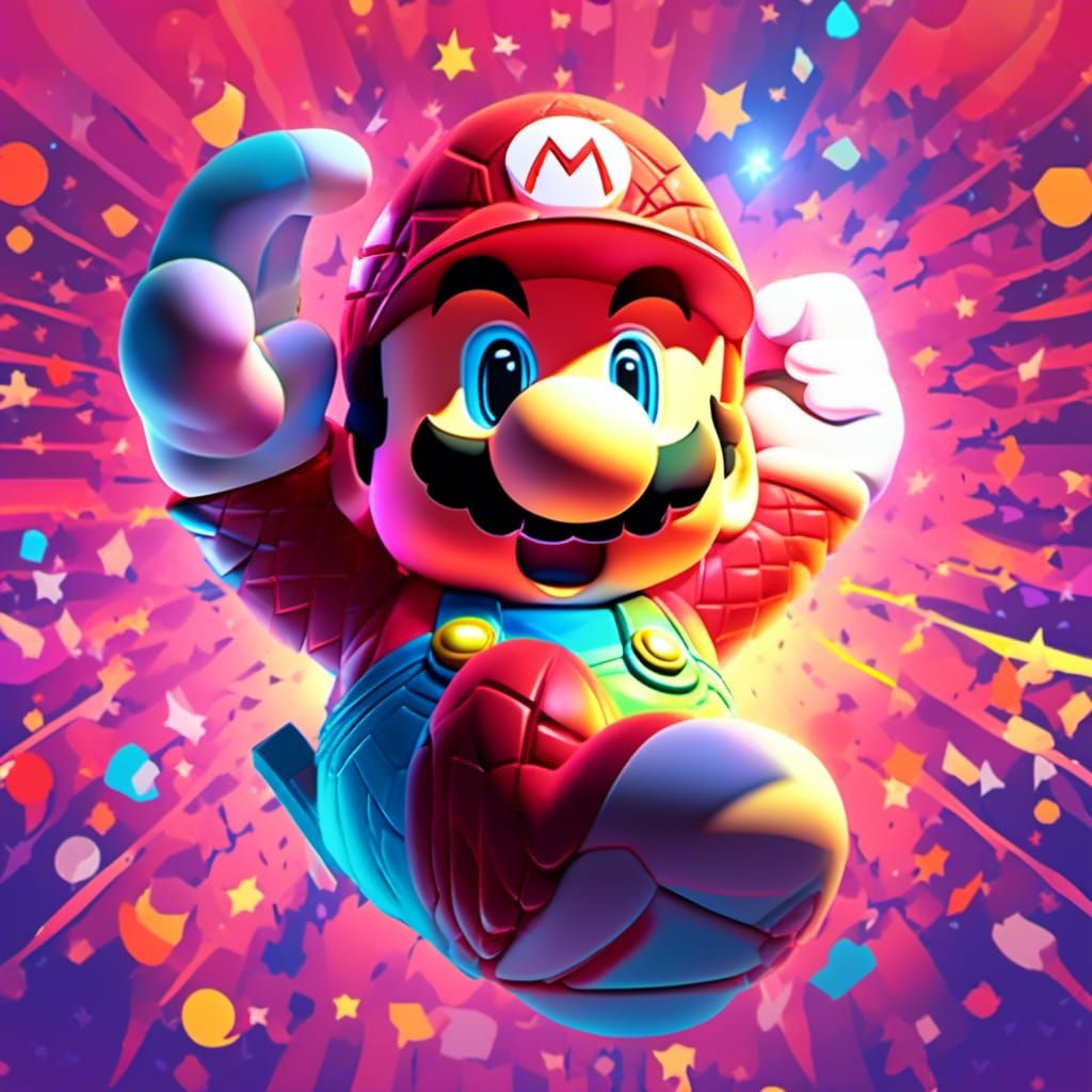 Super Mario Reimagined as 3D Digital Art