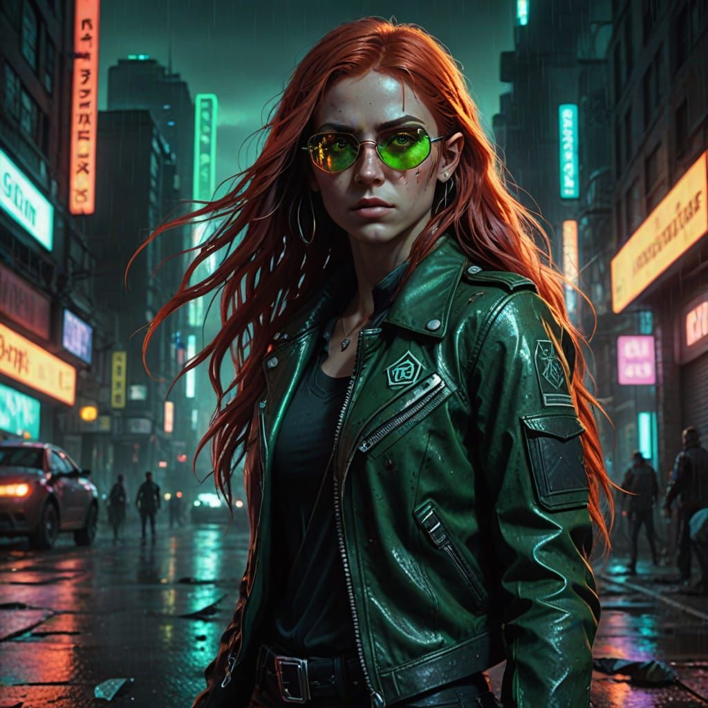 Cyberpunk Elf in Neon City