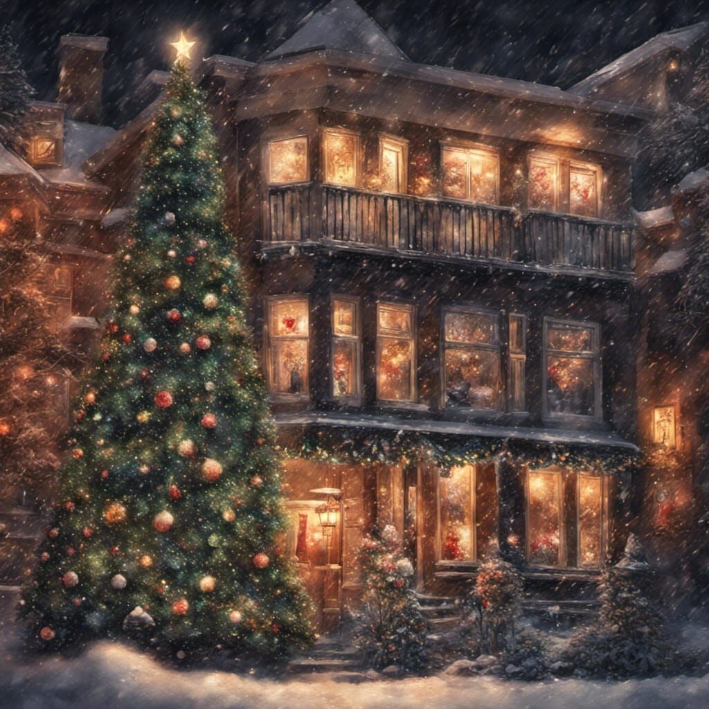 Dramatic Christmas Eve Photo with Intricate Details