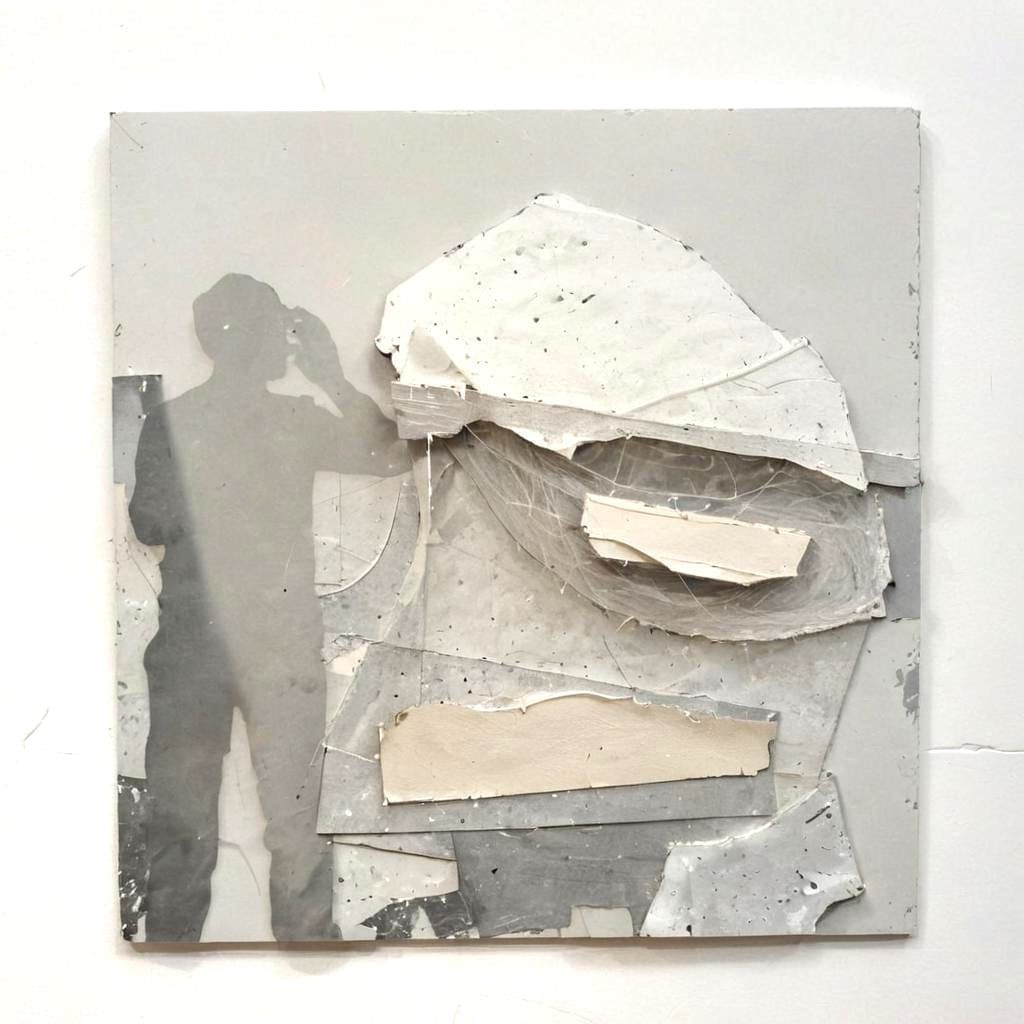 Abstract Sculpture in White Gallery with Soft Shadows