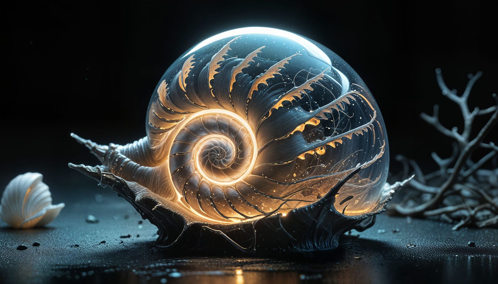 Ethereal Seashell in Vibrant Light