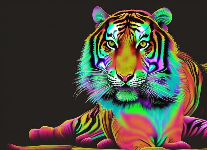 Psychedelic Tiger Art