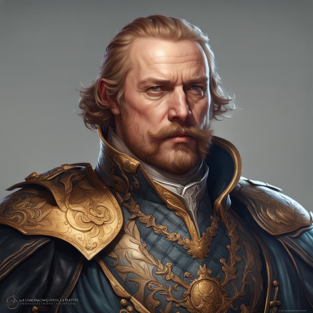 Detailed Portrait of Gustavus Adolphus in Dynamic Lighting