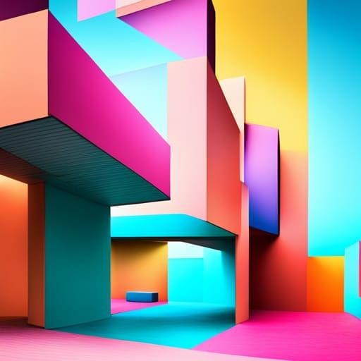 Colorful Melty Abstract Architecture