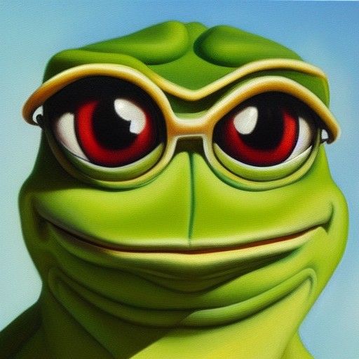 Pepe the Frog in Oil Painting Style