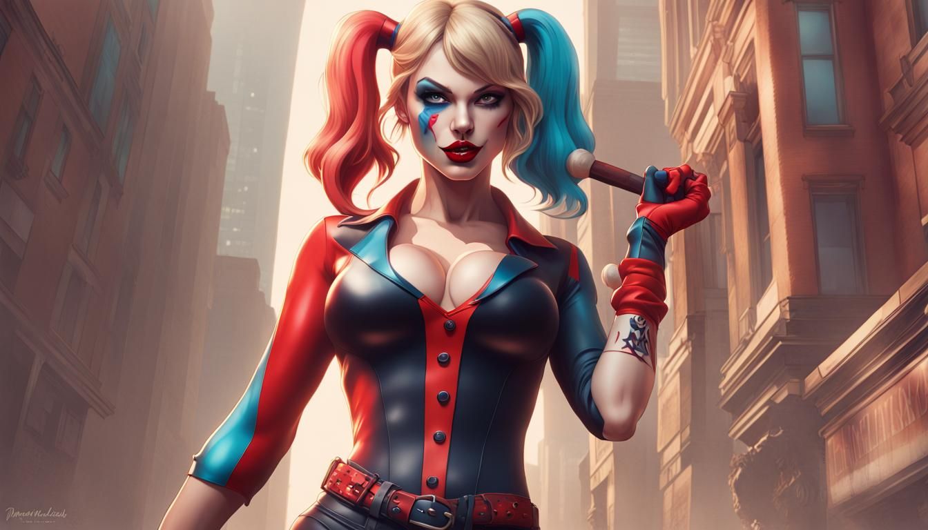 Taylor Swift as Harley Quinn in Bruce Timm Style