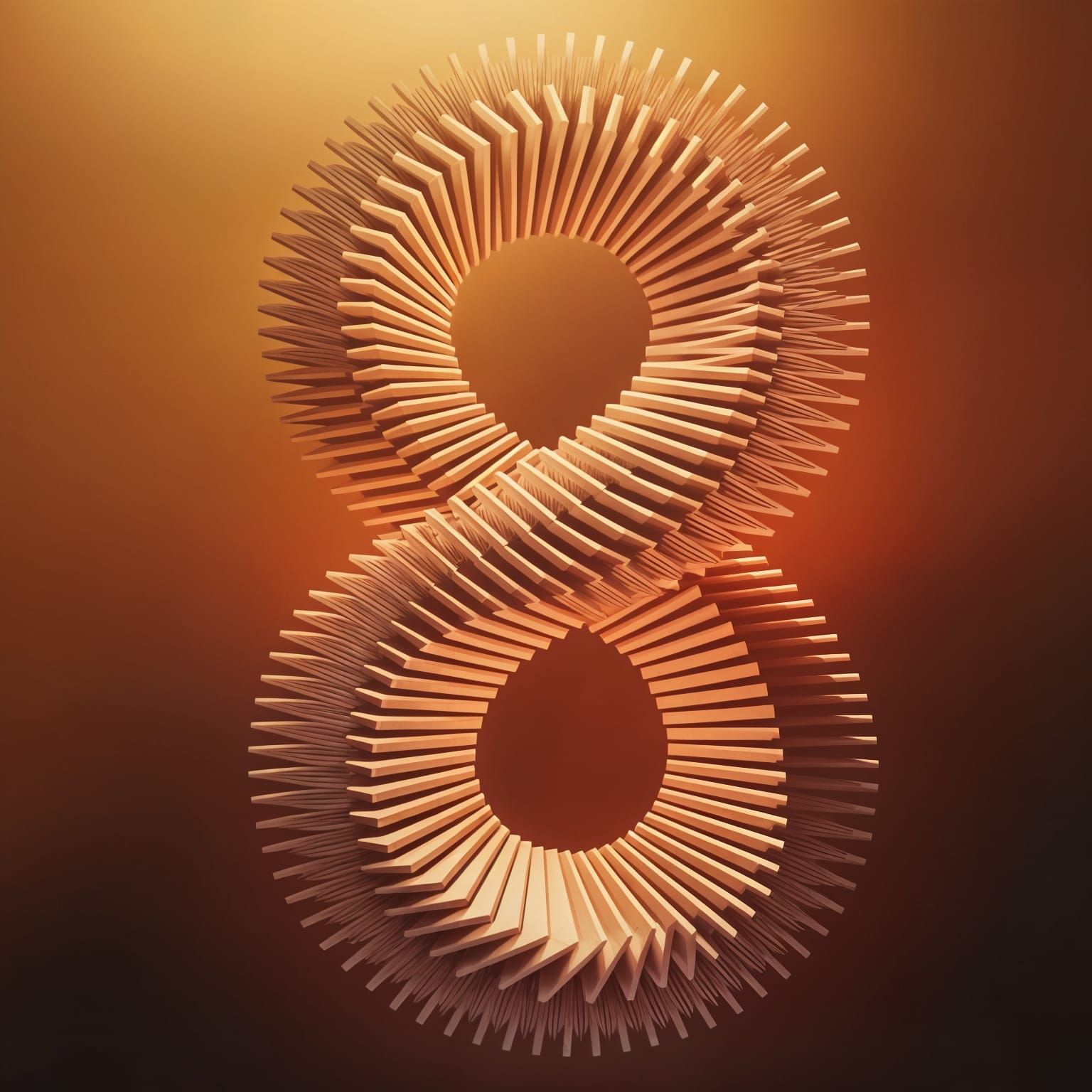 Spiraling 8-Shaped Labyrinth in 3D Digital Art