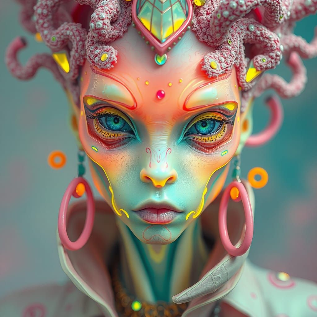 Interdimensional Creature Portrait in Surreal Style