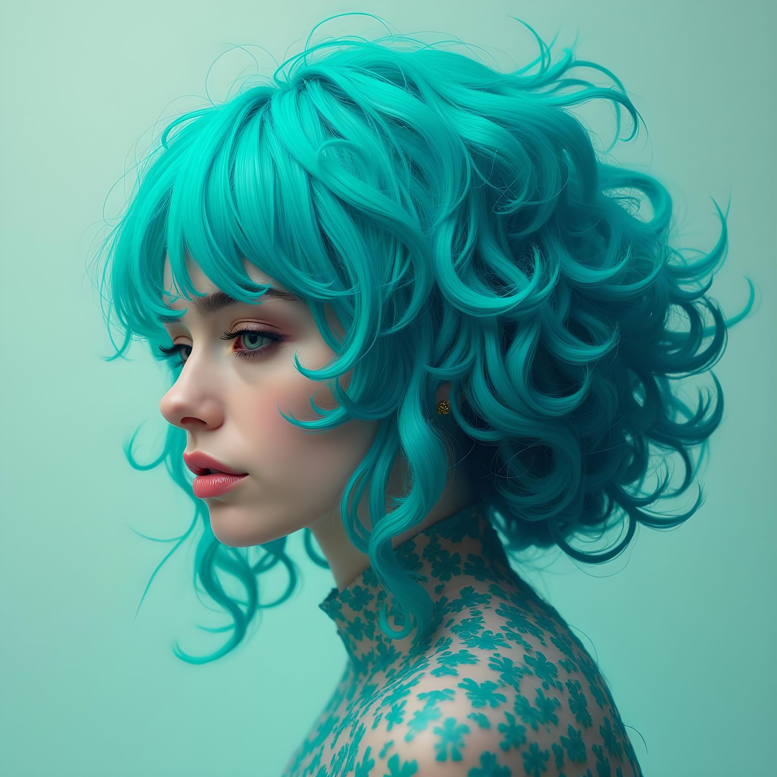 Voluminous Turquoise Hair: A Bold Statement