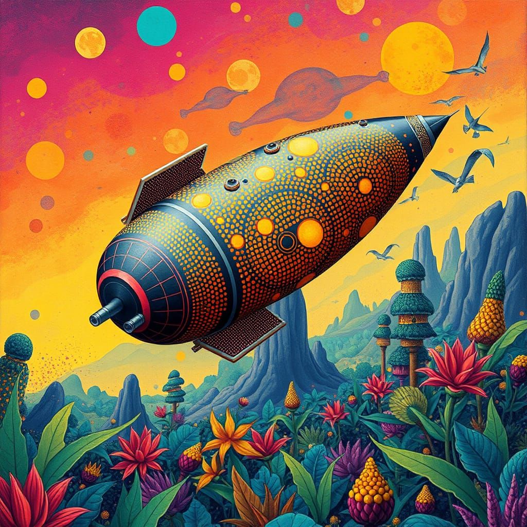 Retro Rocket Soars Through Fantasy Plant Kingdom
