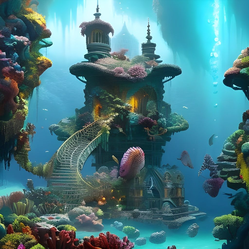 Bioluminescent Coral Castle: A Deep-Sea Paradise