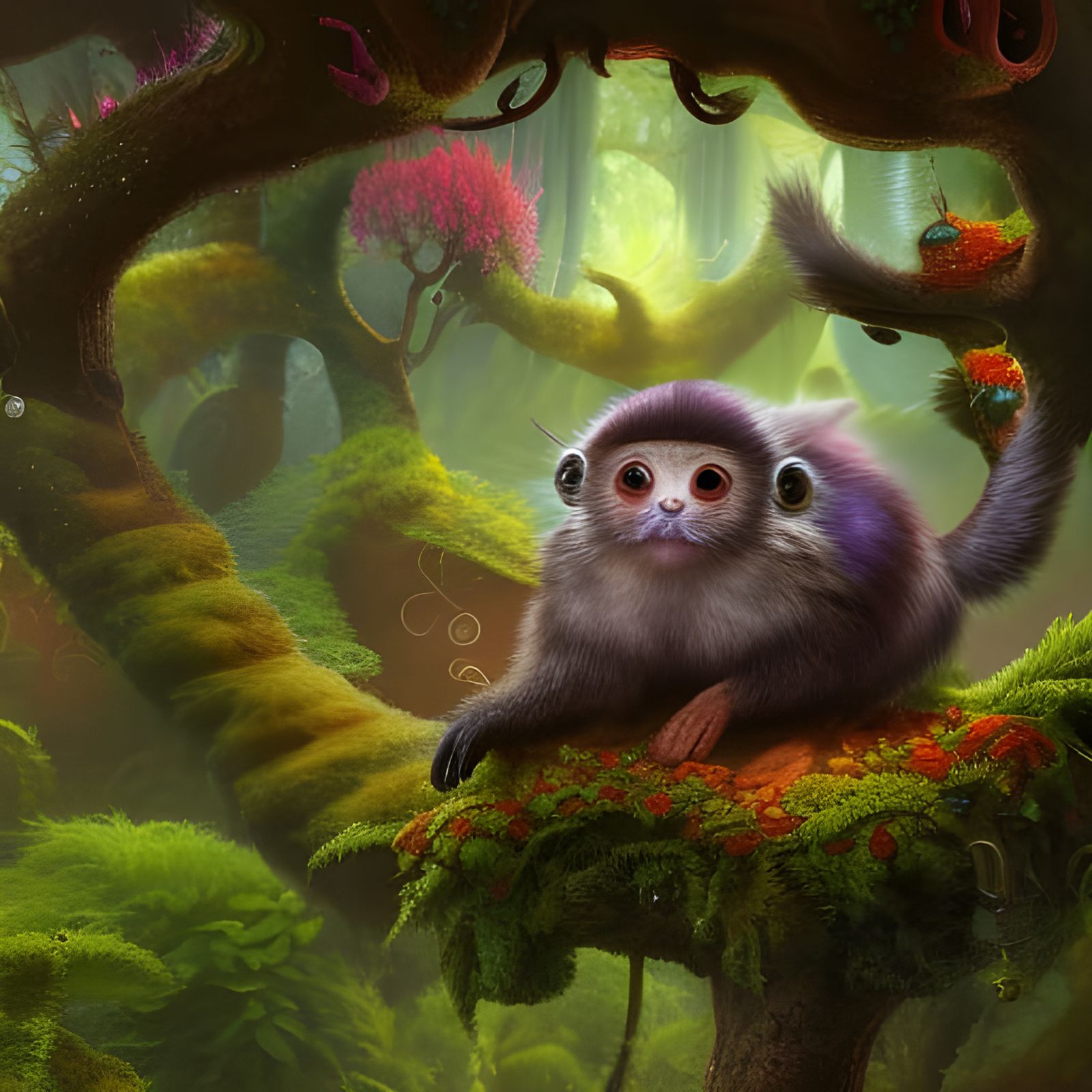 Pygmy Marmoset and Pudu in Detailed Fantasy Art