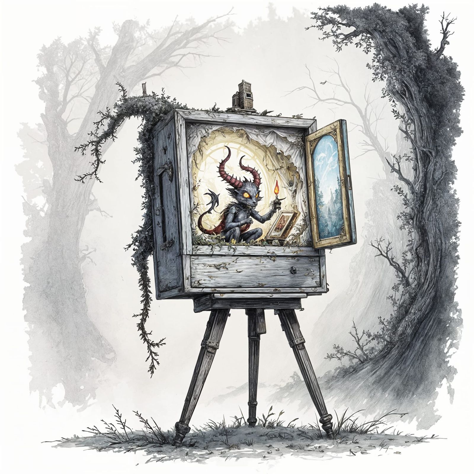 Fairytale Demon Painting in a Box
