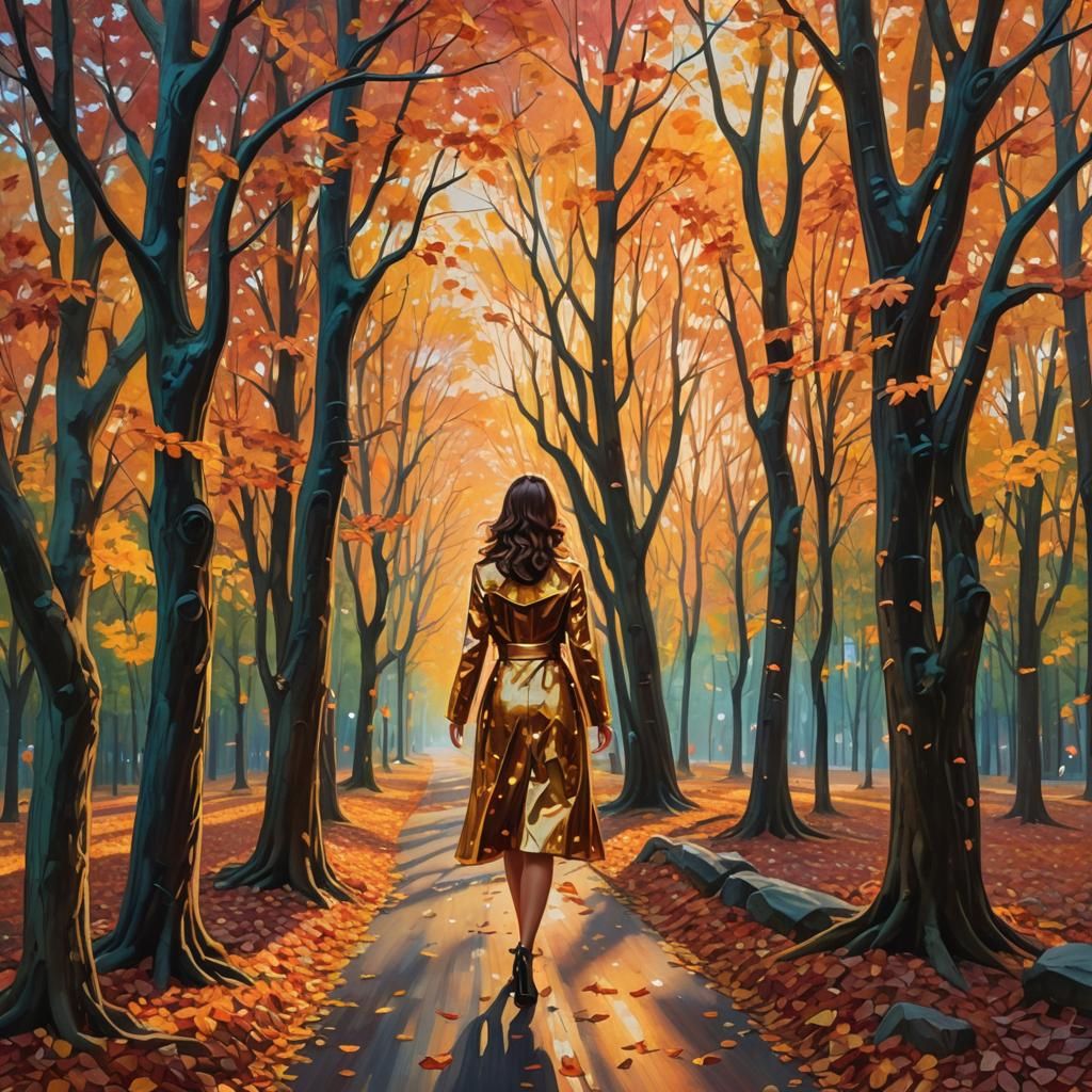 Surreal Forest Landscape with Woman-Shaped Trees