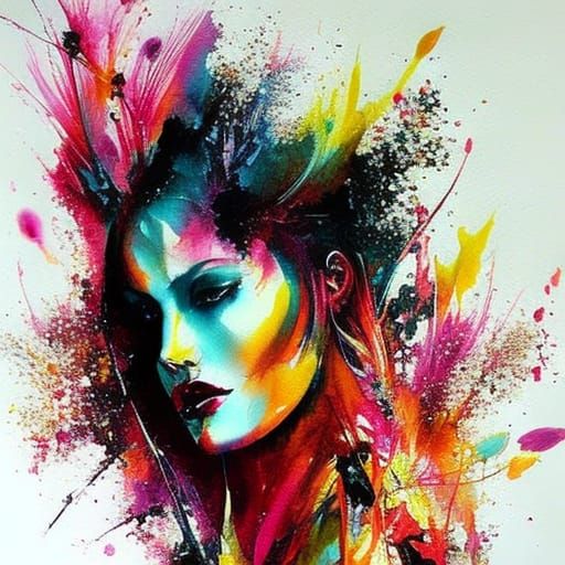 Colorful Autumn Scene in Splash Art Style