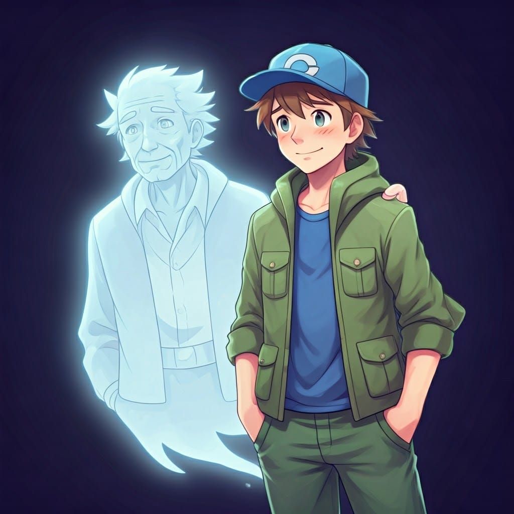 Pokémon Trainer and Grandfather's Spirit