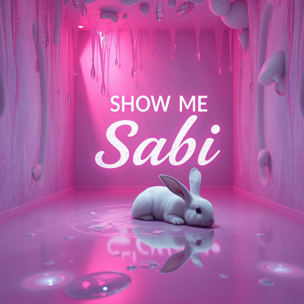 Mystical Water World with Bunny and Enchanted Script