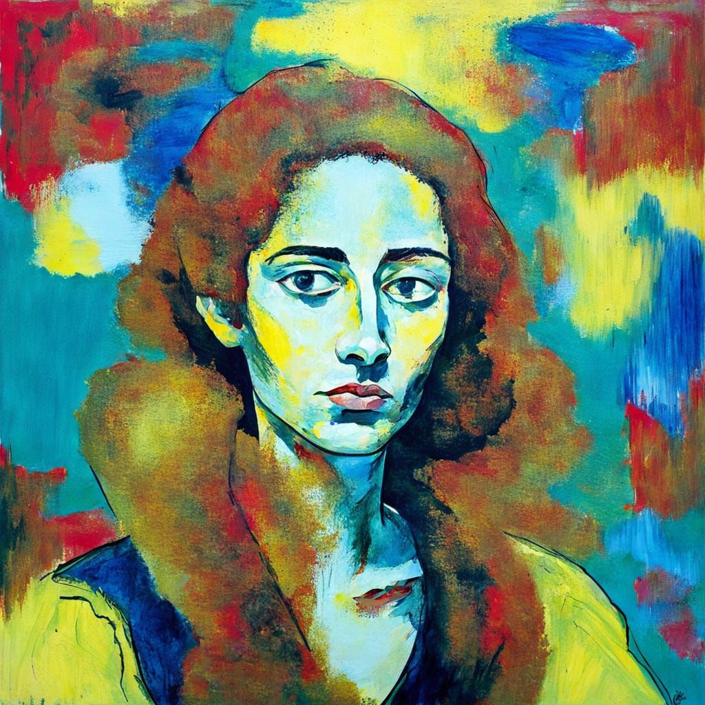 Brooding Woman: An Expressionist Portrait