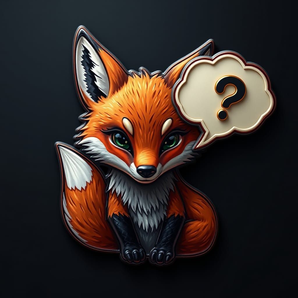 Cute Fox Pin Art As Matte Painting
