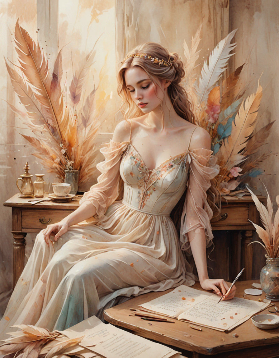 Whimsical Fantasy Muse in Soft Focus
